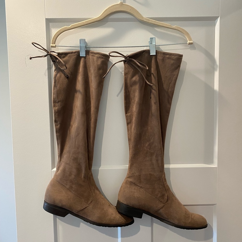 Suede knee high boots